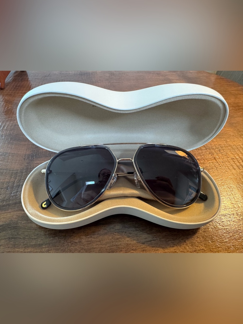 NEW CARRERA Gold & Black Aviator 57mm frame Grey Gradient Lens Sunglass 1044 08